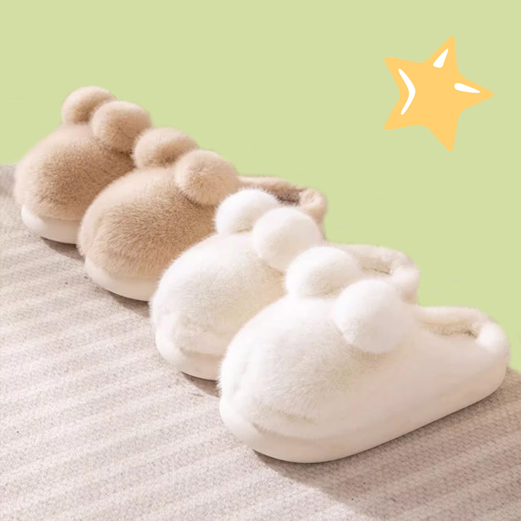 Bobble Ears Fluffy Slippers